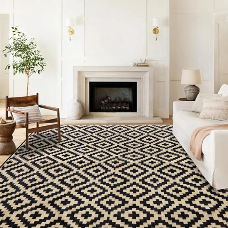 Geometric Black and Beige carpet