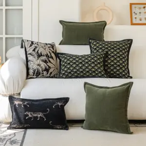 Cushion Cover Vintage Green Jacquard