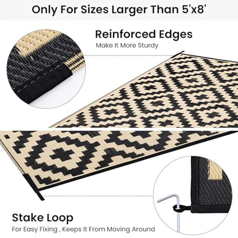 Geometric Black and Beige carpet - Image 5